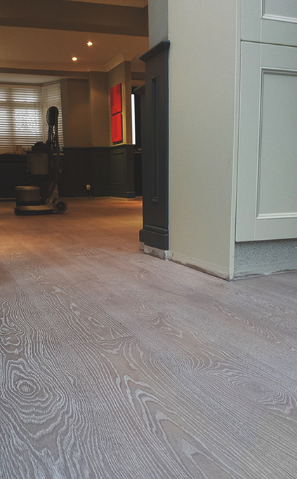White washed oak floor in London